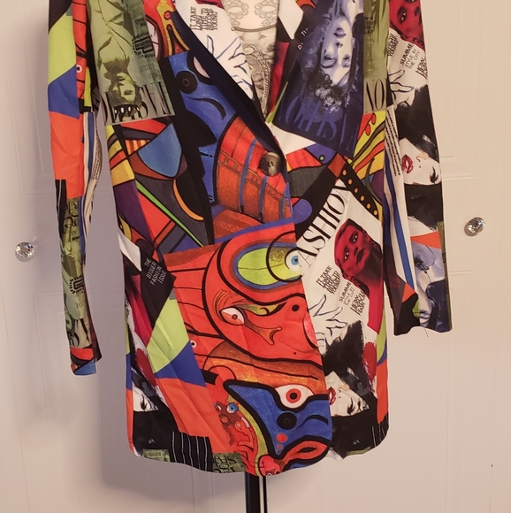 Allover Print Single Button Longline Blazer - Picture 5 of 8